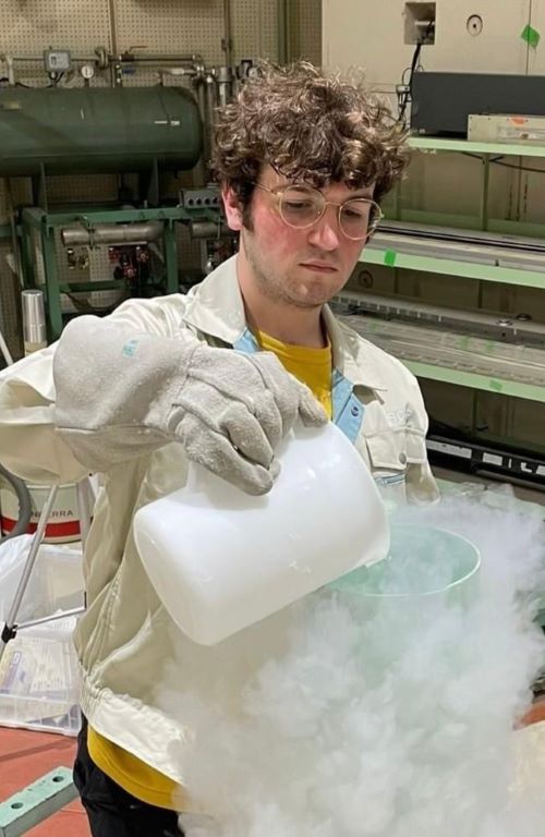 Jacob Dulya in the lab