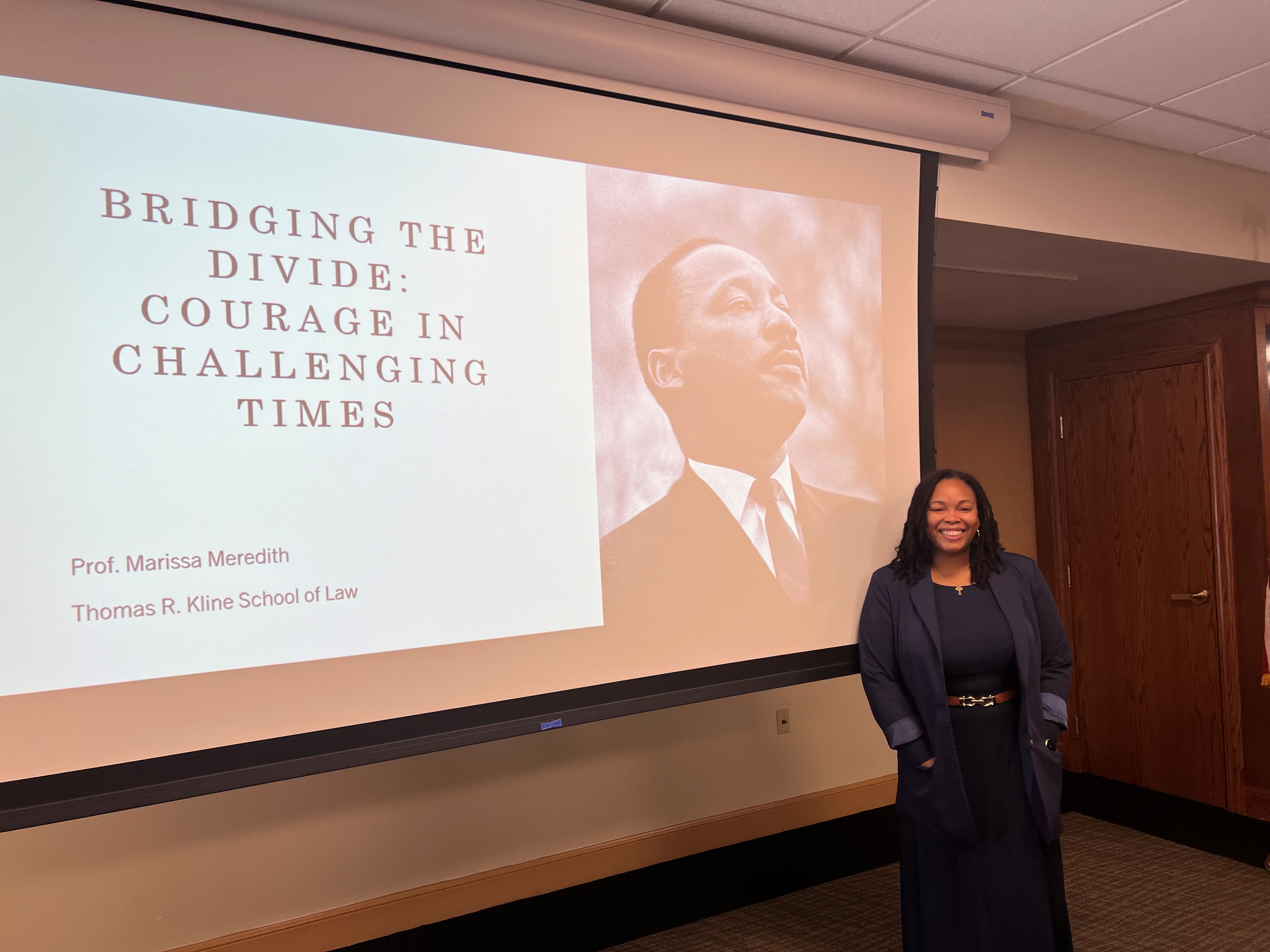 Professor Marissa Meredith at the MLK Luncheon